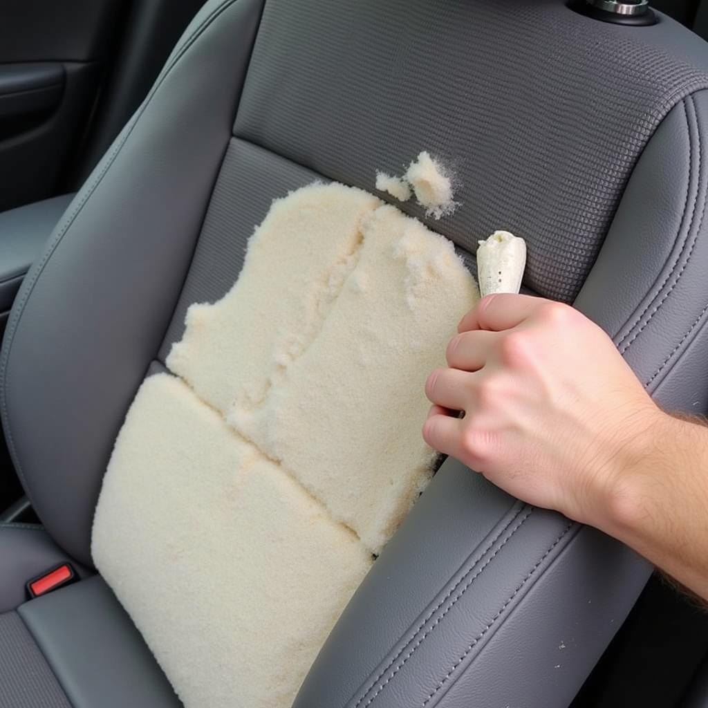 Repairing Car Seat Foam with Filler