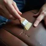 Repairing a cracked leather car seat