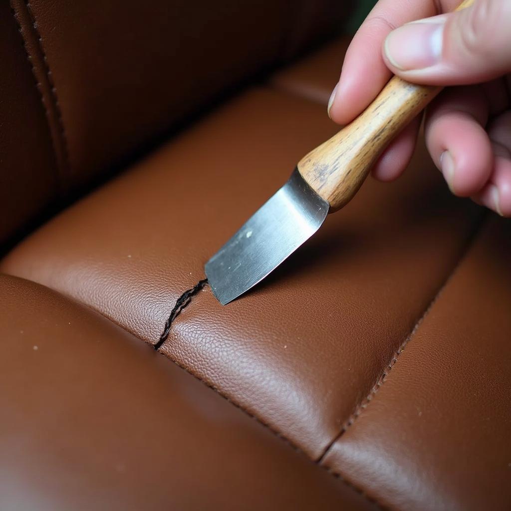 Repairing a Leather Car Seat Crack