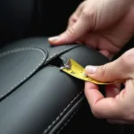 Assessing the damage of a ripped car seat seam