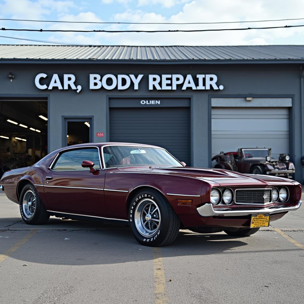 Shiny restored car after body repair on Sulgrave Road