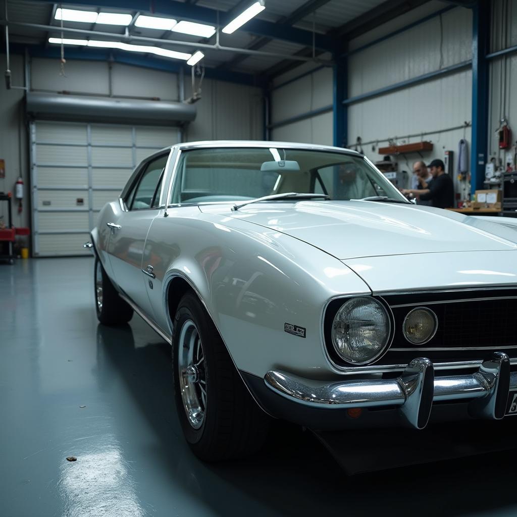 A Fully Restored Car Gleaming in a Perth Garage