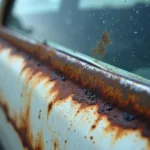 Rust Formation on Car Window Frame