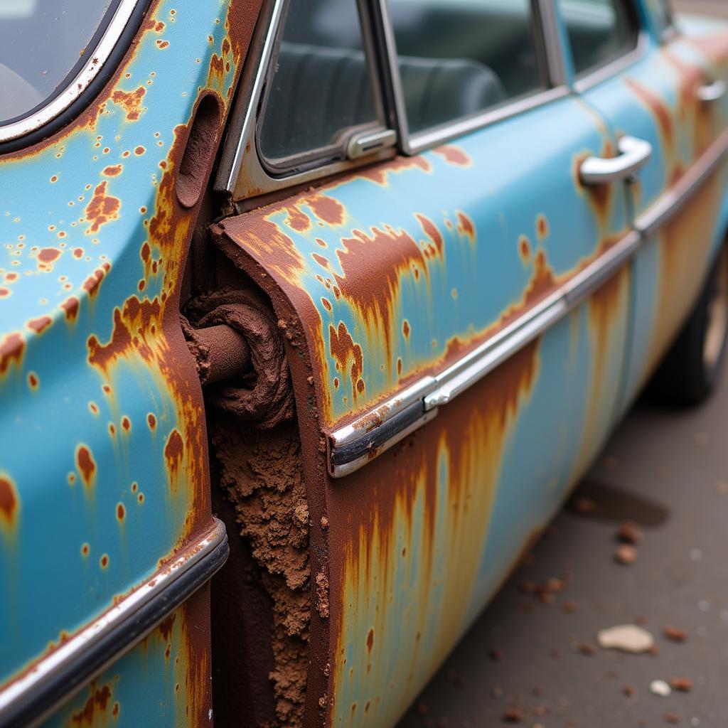 Rusted Car Door Frame