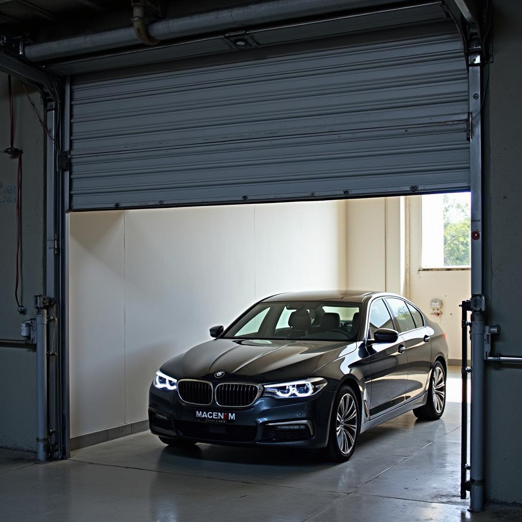 Car parked in a garage