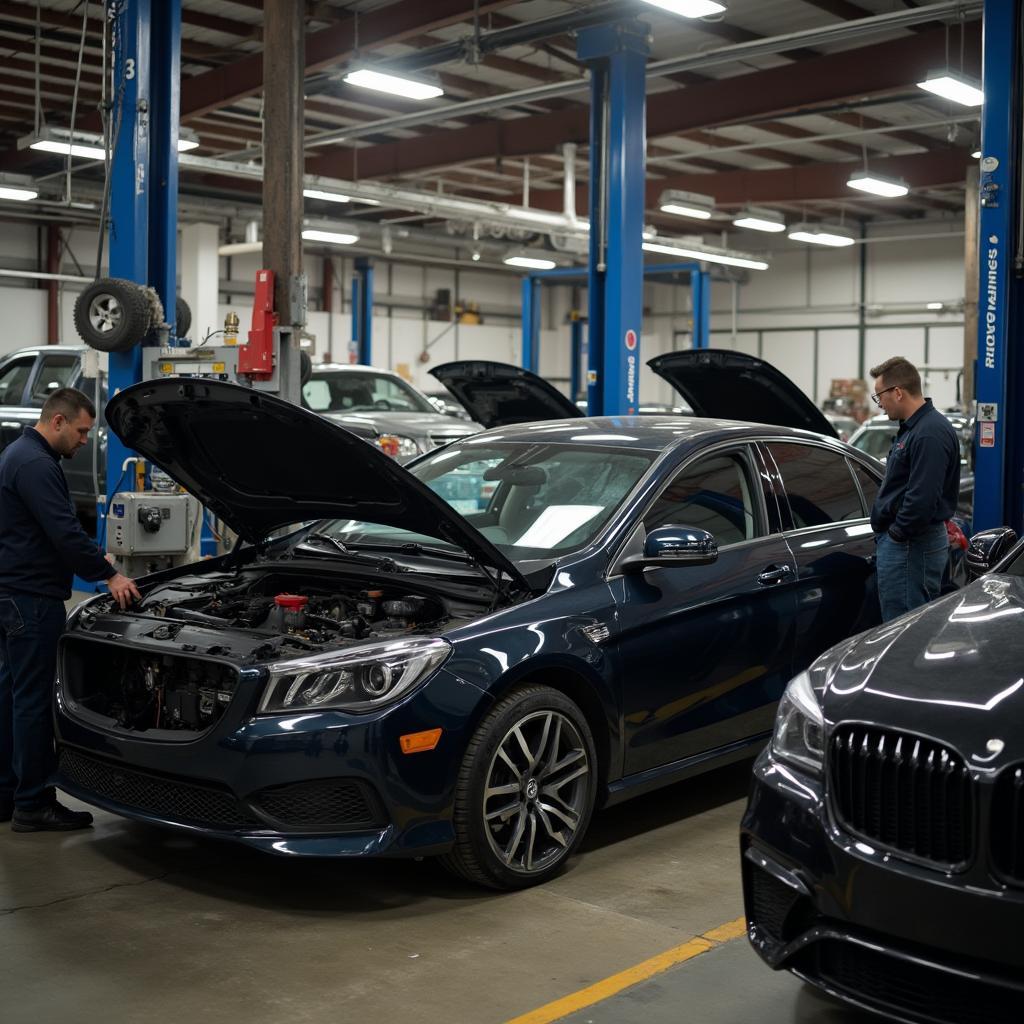 San Antonio car body repair shop in action