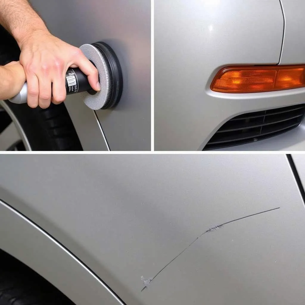  Sanding Deep Scratch on a Car Bumper