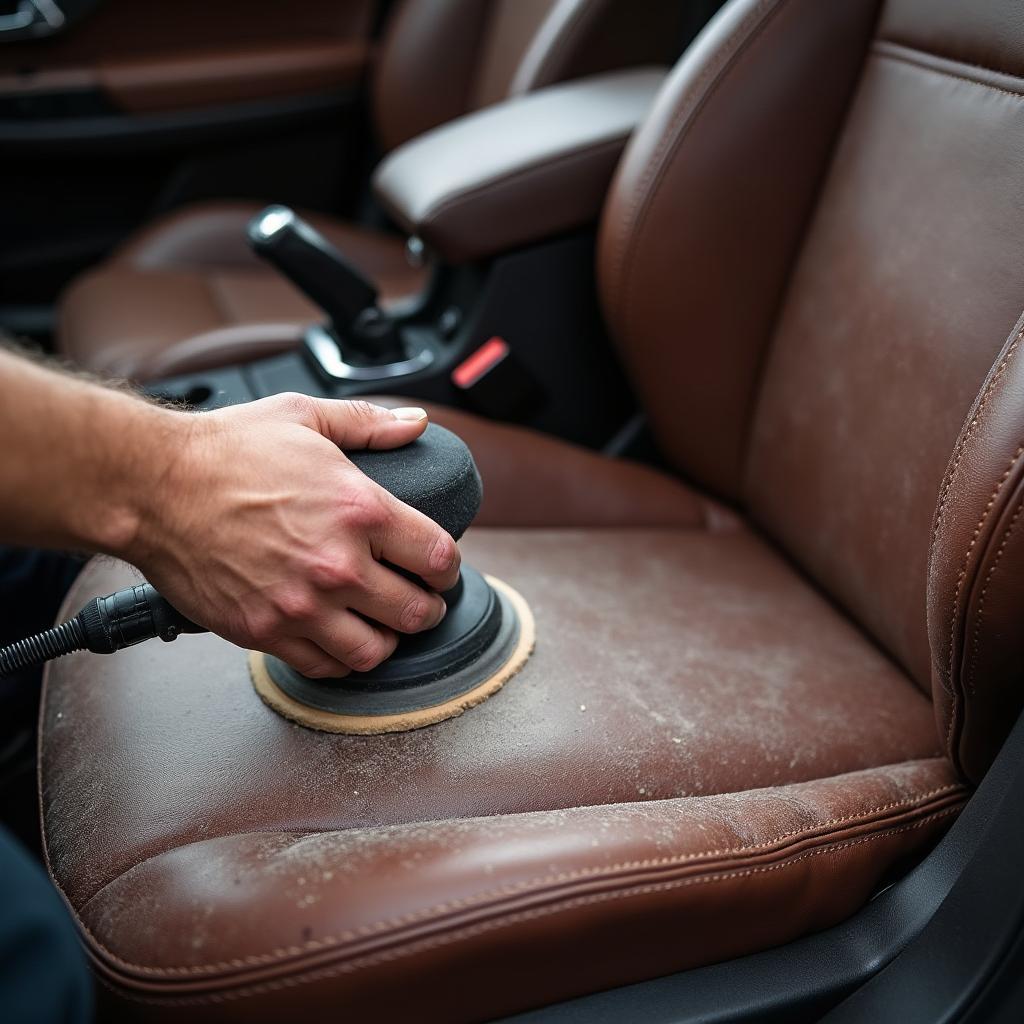 Sanding Repaired Leather