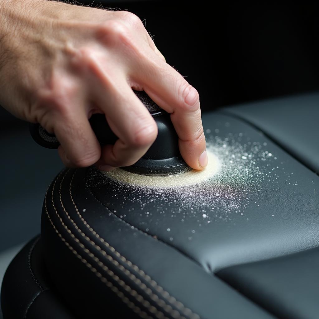 Using sandpaper on a leather car seat