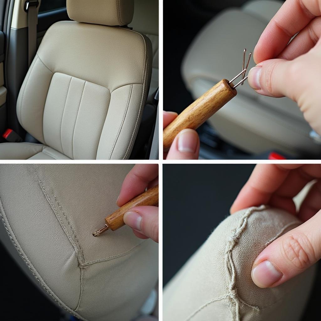 Sewing a Tear in Car Seat Fabric