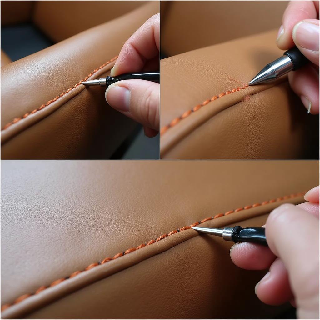 Sewing Leather Car Seat Seam