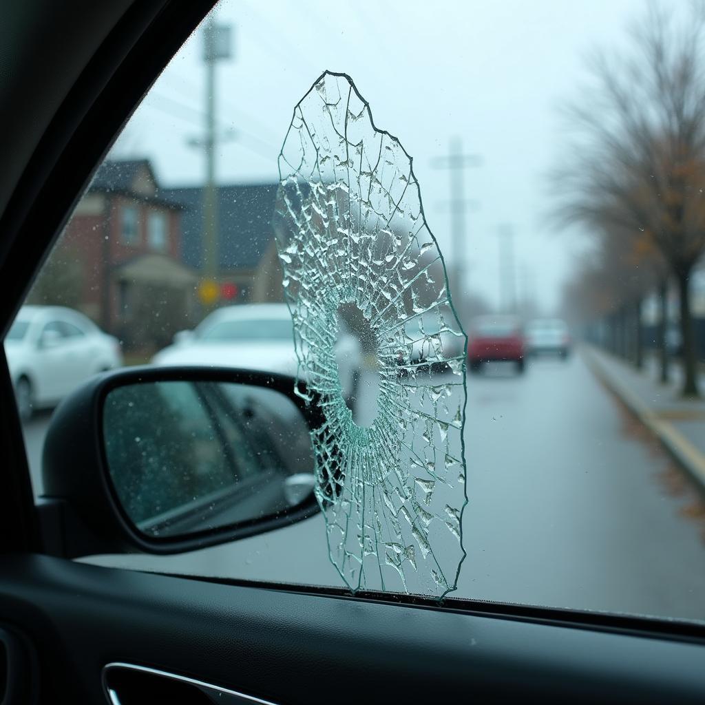 Shattered Car Window in Niagara Falls