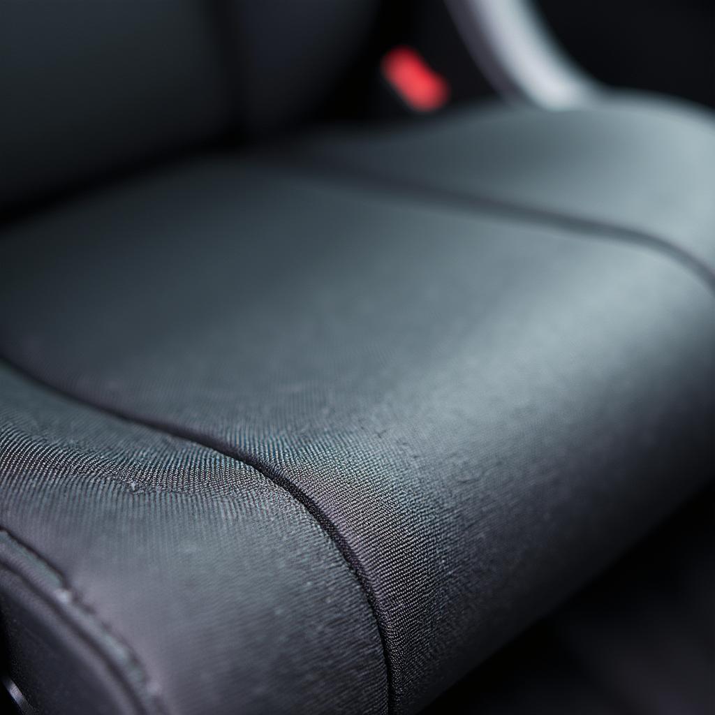 Close-up of a small car seat tear