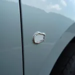 Small paint chip on a car door