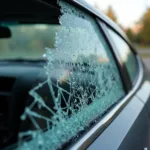 Aftermath of a Smashed Car Window