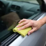 Cleaning a Sticky Car Window