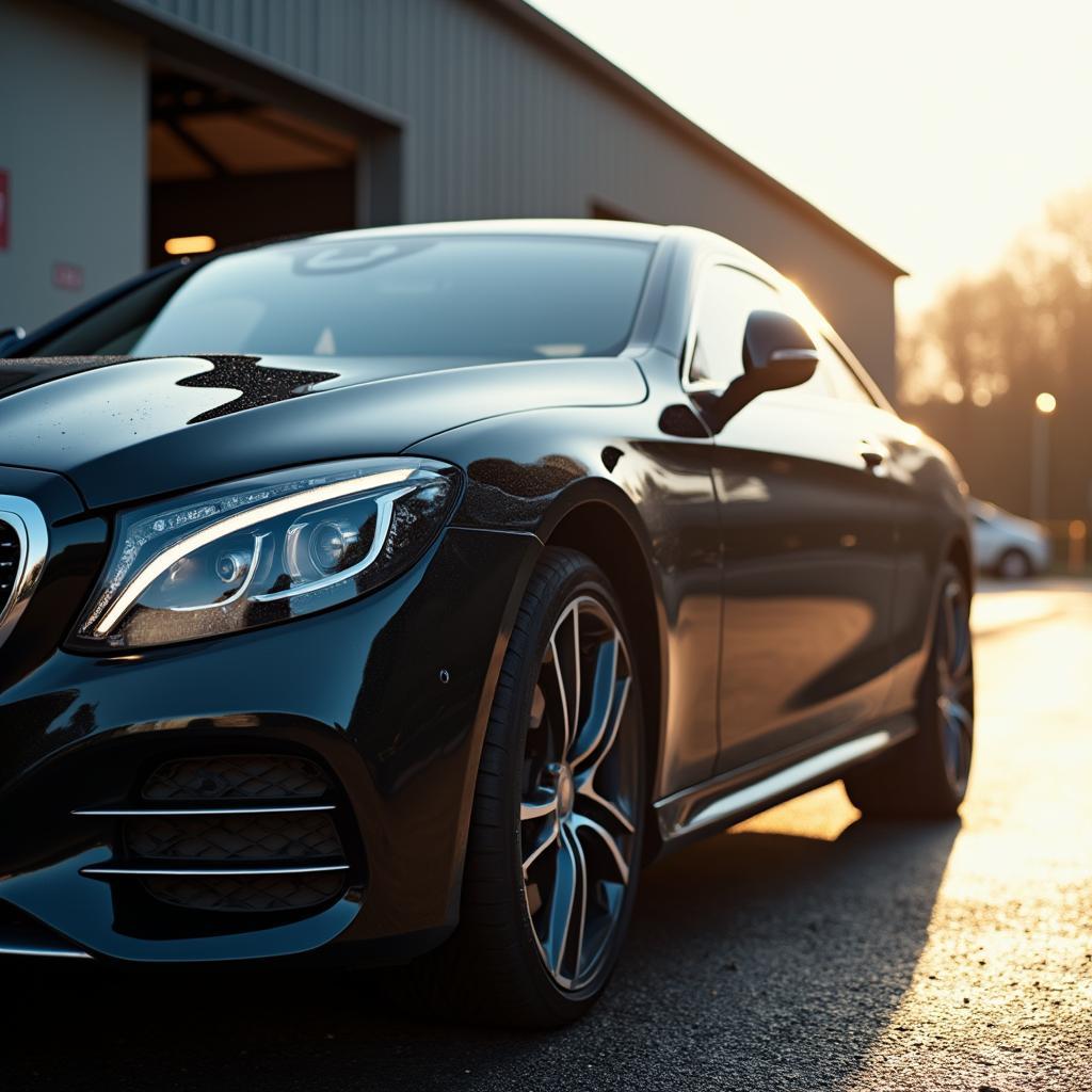  A gleaming car leaving a Sunderland garage after a complete body and alloy wheel repair. 