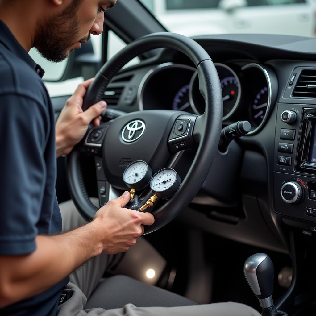 AC Pressure Test on a Toyota SW4