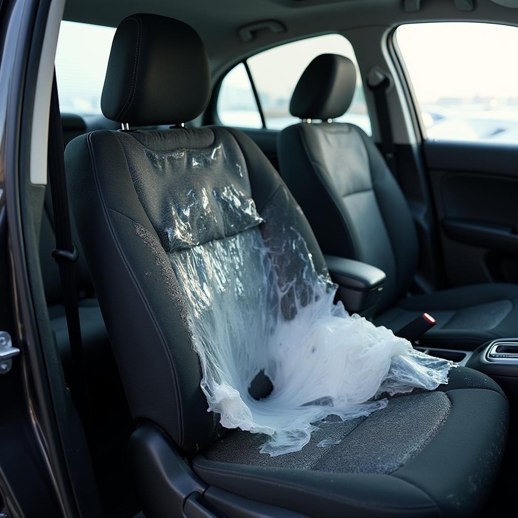 Torn Car Seat After Airbag Deployment