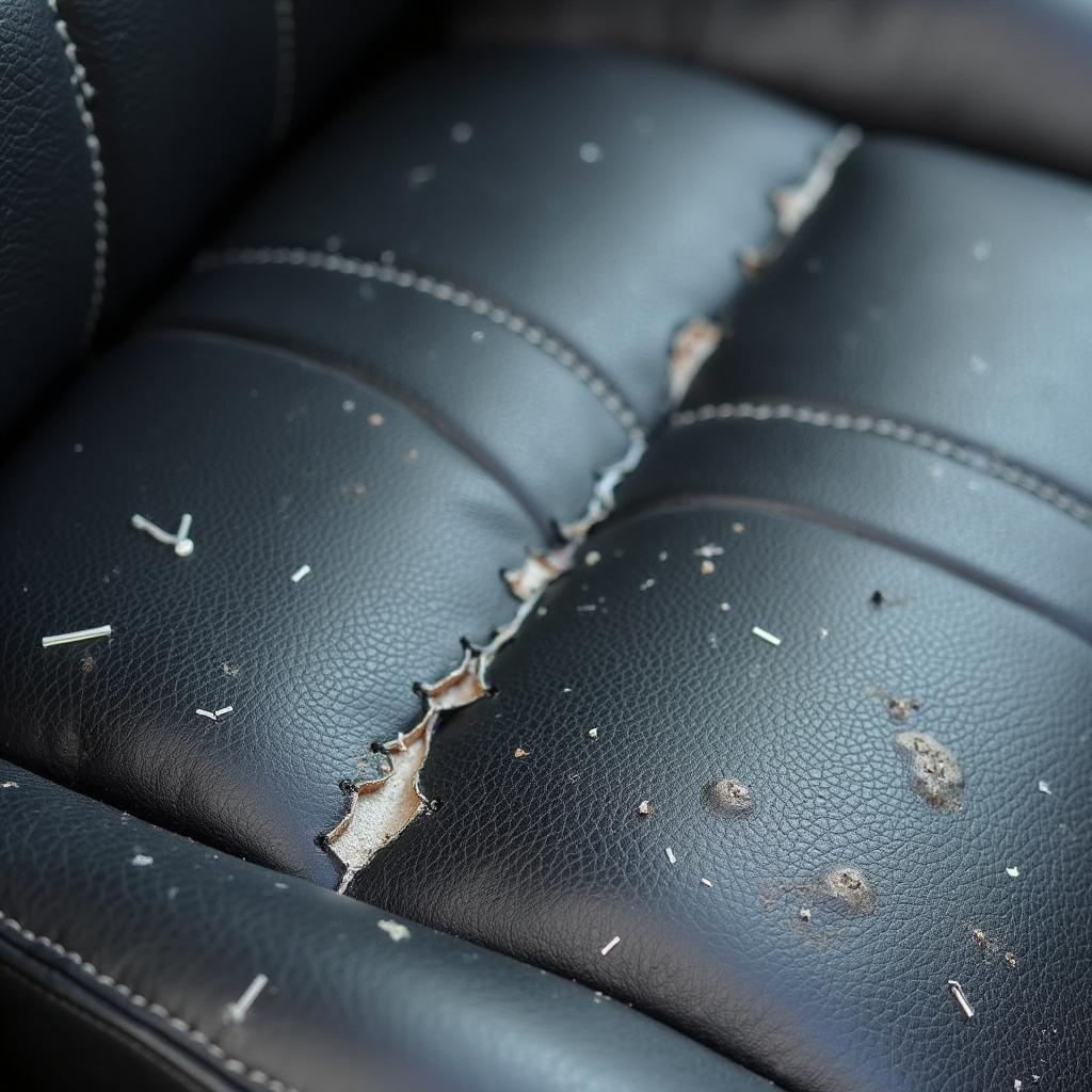 Torn Leather Car Seat Damage