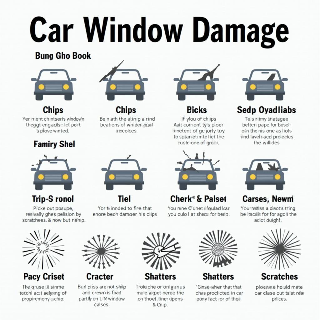 Different types of car window damage