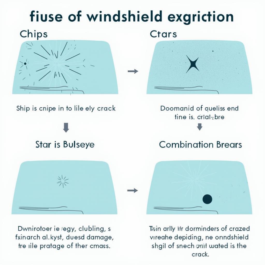 Chart showing different types of car window cracks