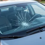 Car with a cracked windshield in Vineland, NJ