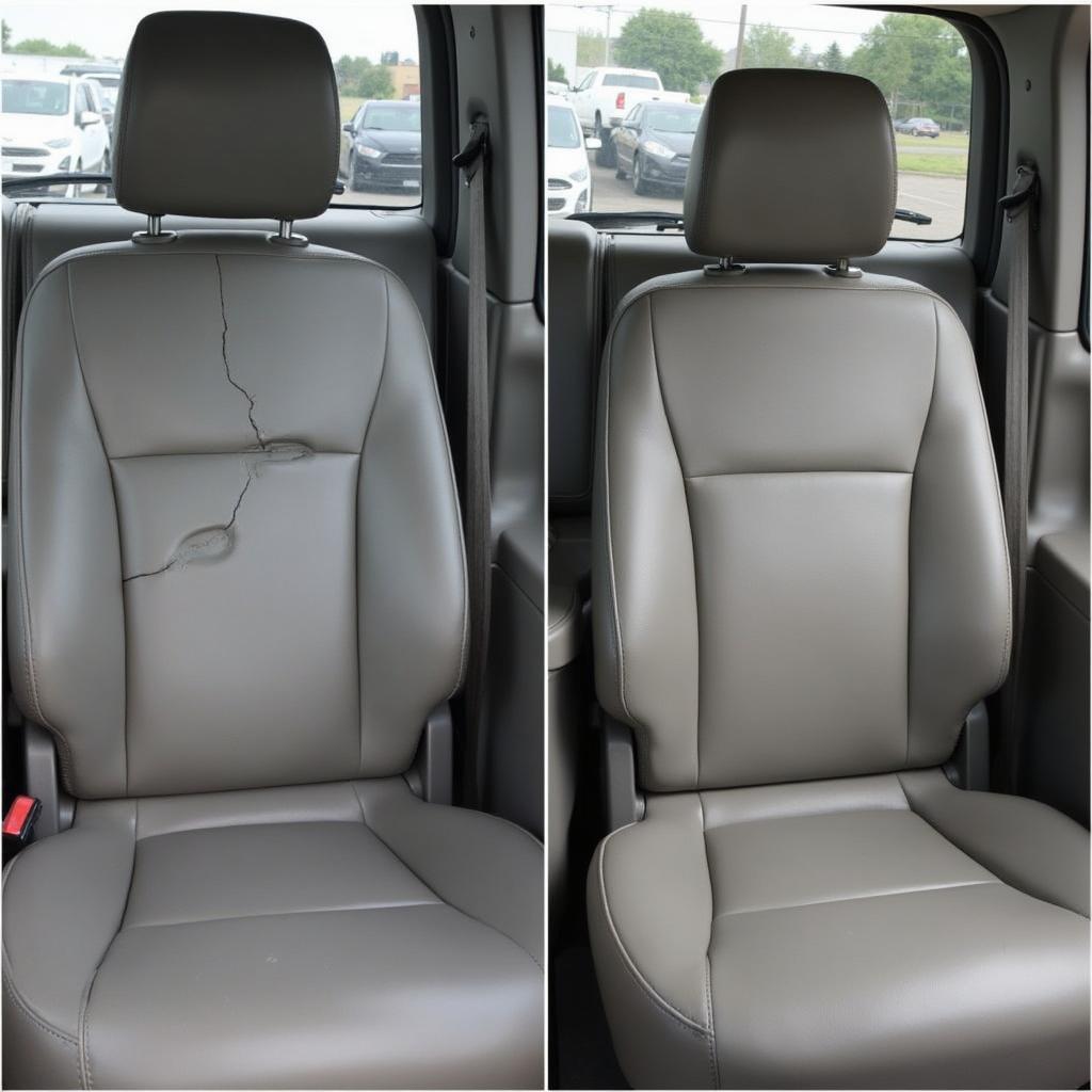 Vinyl Car Seat Repair Before and After