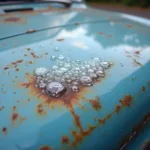 Water Bubbles on Car Paint Due to Rust