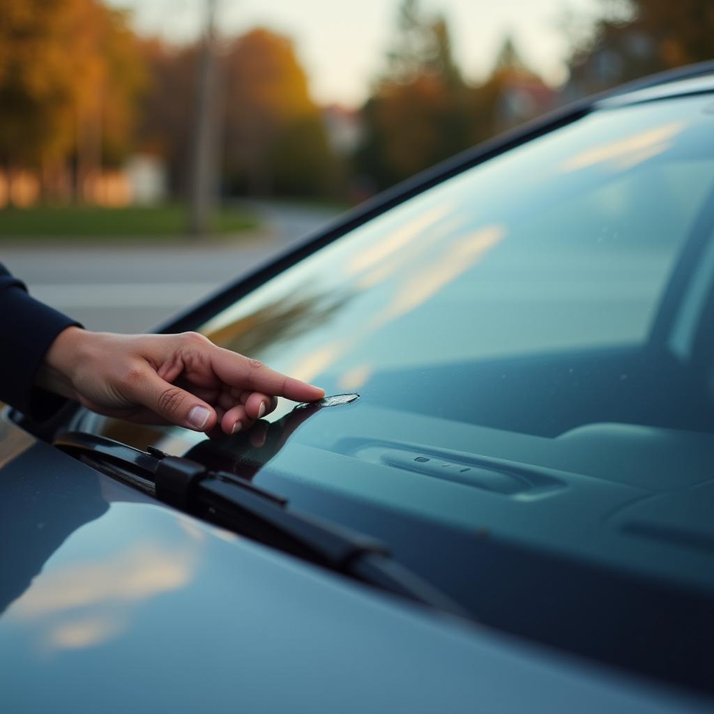 Inspecting Car Window for Damage