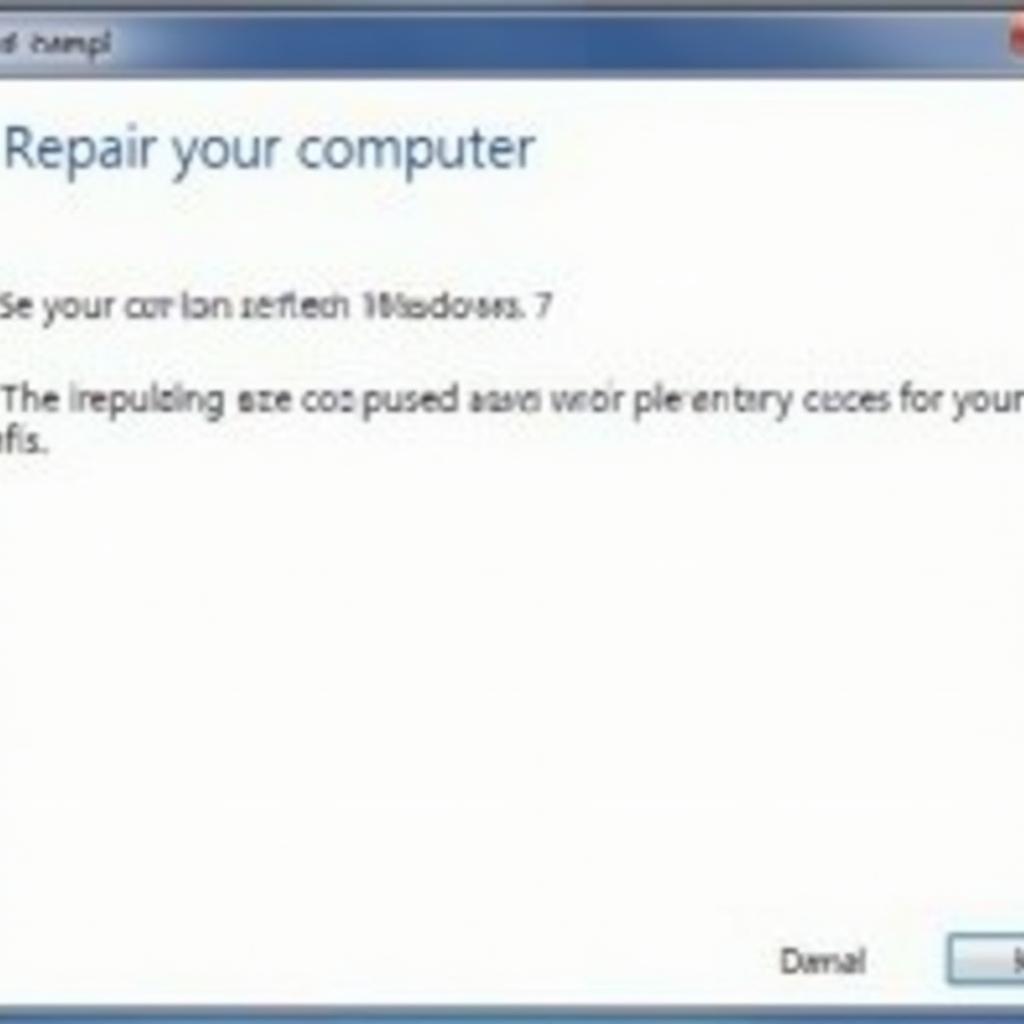 Selecting the Repair Your Computer Option