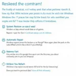 Windows 8 Repair Options: System Restore, Automatic Repair, Refresh, Reset