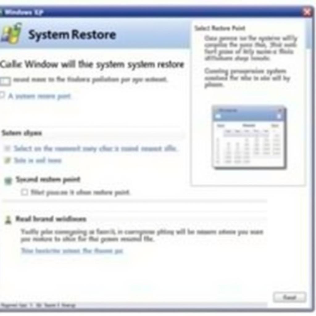 Windows XP System Restore Utility