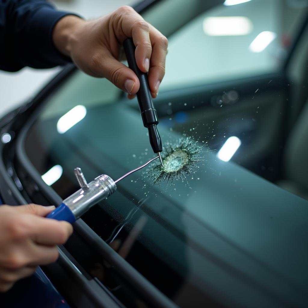 Windshield chip repair in Lincoln