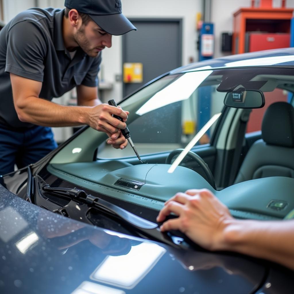 Windshield chip repair process in Waterbury, CT