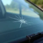 Windshield Chip Posing Safety Hazard