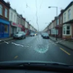 Car Windshield with Crack in Blackpool