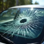 Windshield crack posing a safety hazard