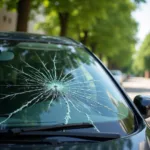 Car Windshield with Crack in South Bend