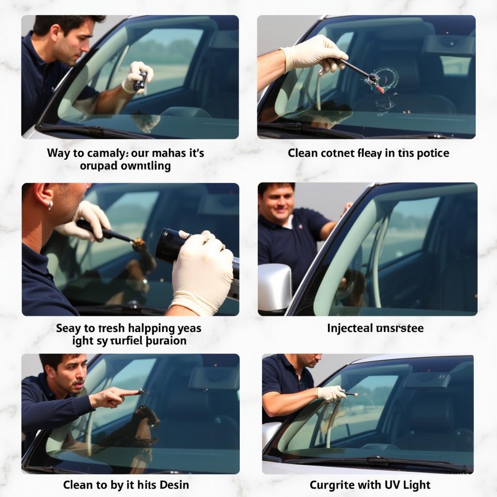 Car windshield repair process