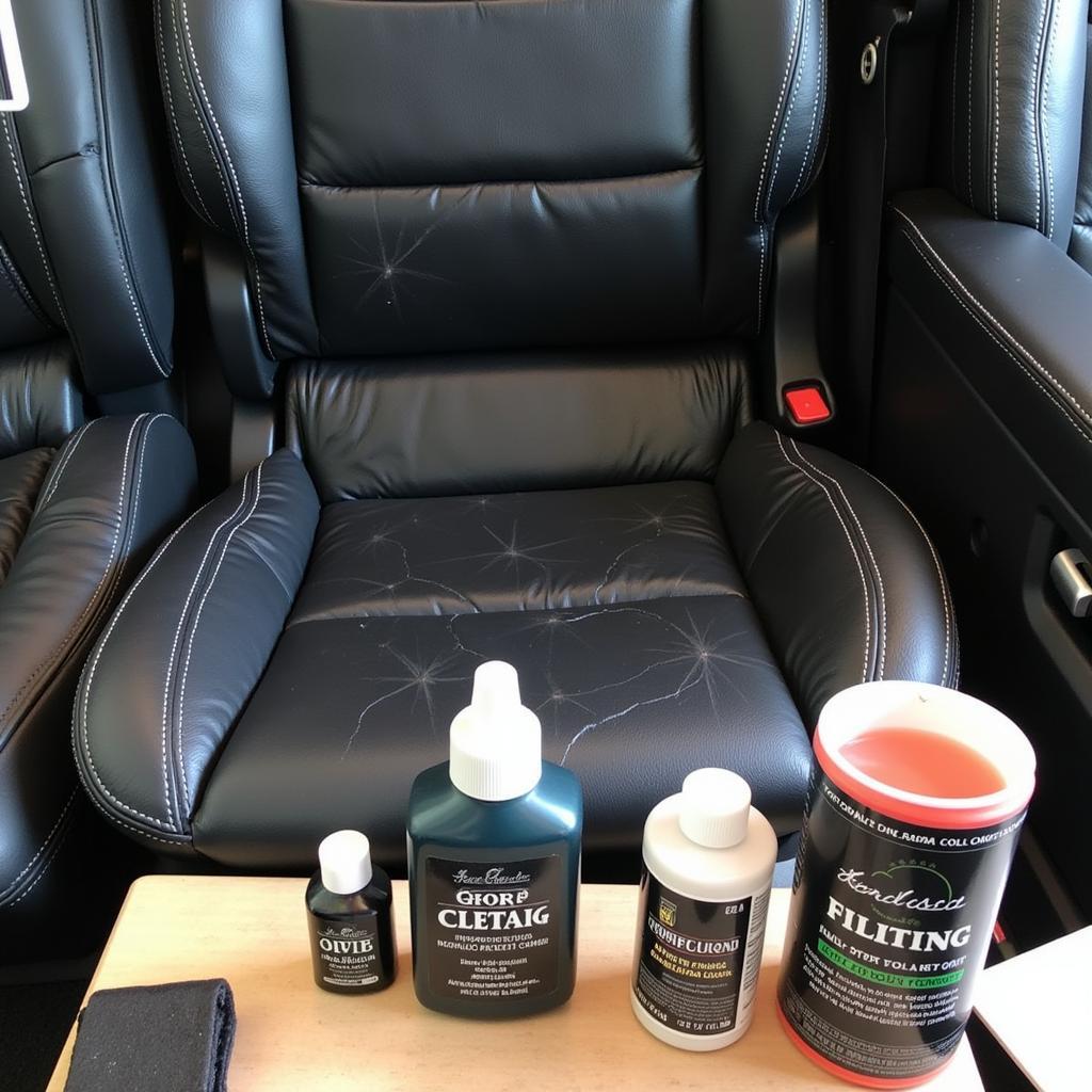 Repairing a Worn Black Leather Car Seat