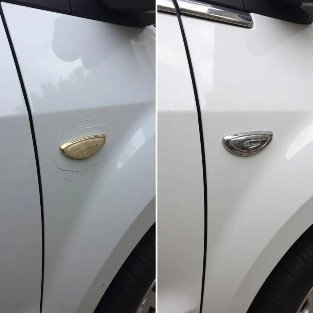 Car Paint Chip Repair Before & After