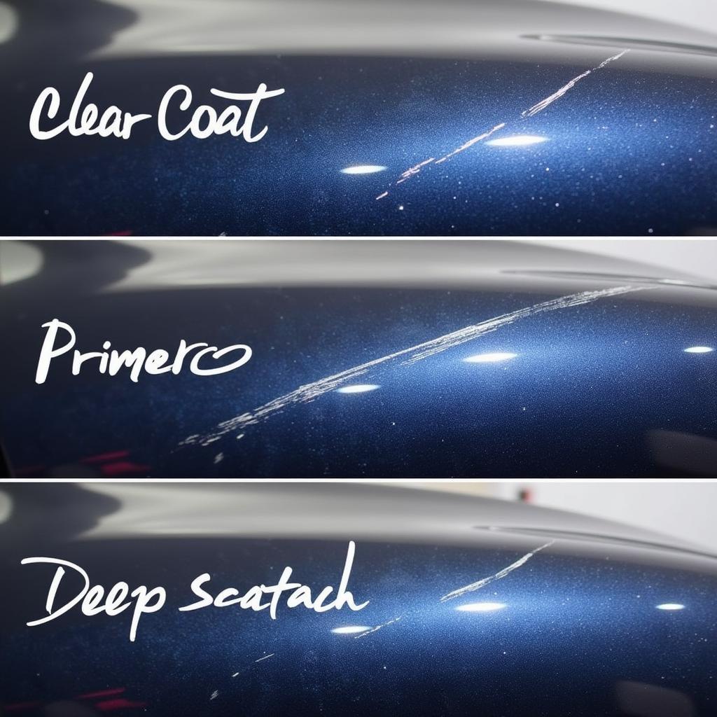 4-Inch Scratch Depth Comparison on Car Paint