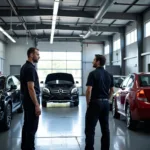 Inspecting a car body repair shop open 7 days a week