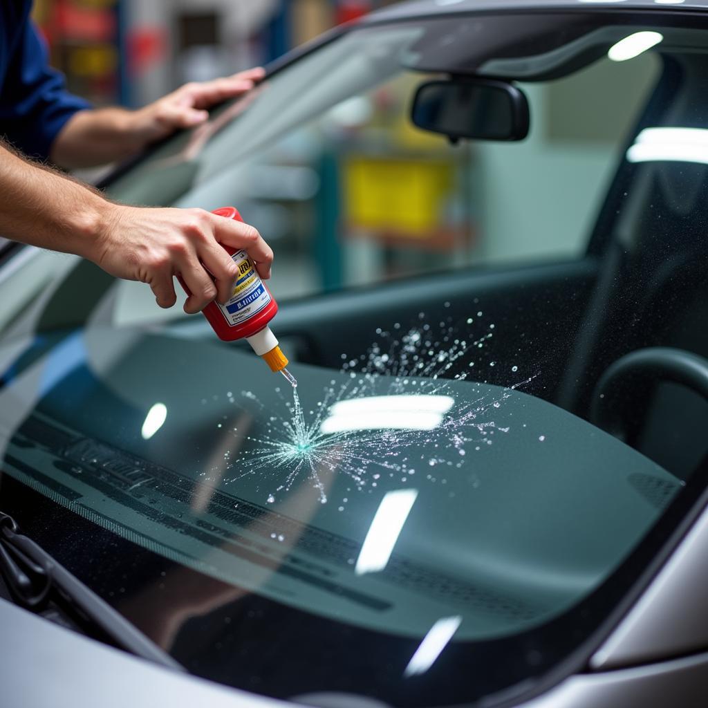 Technician Repairing a Car Window