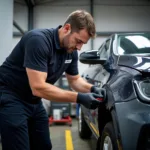 Experienced Car Body Repair Technician at Work in Cornwall