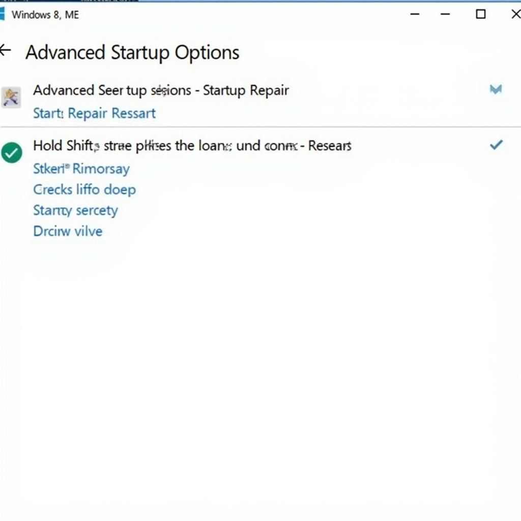 Accessing Startup Repair Options in Windows 8