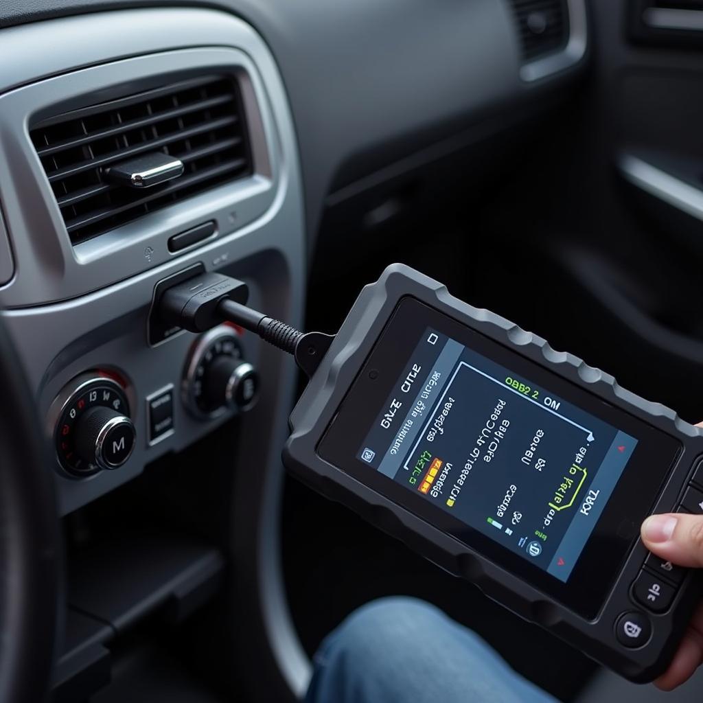 OBD2 Scanner Connecting to a Car's Port