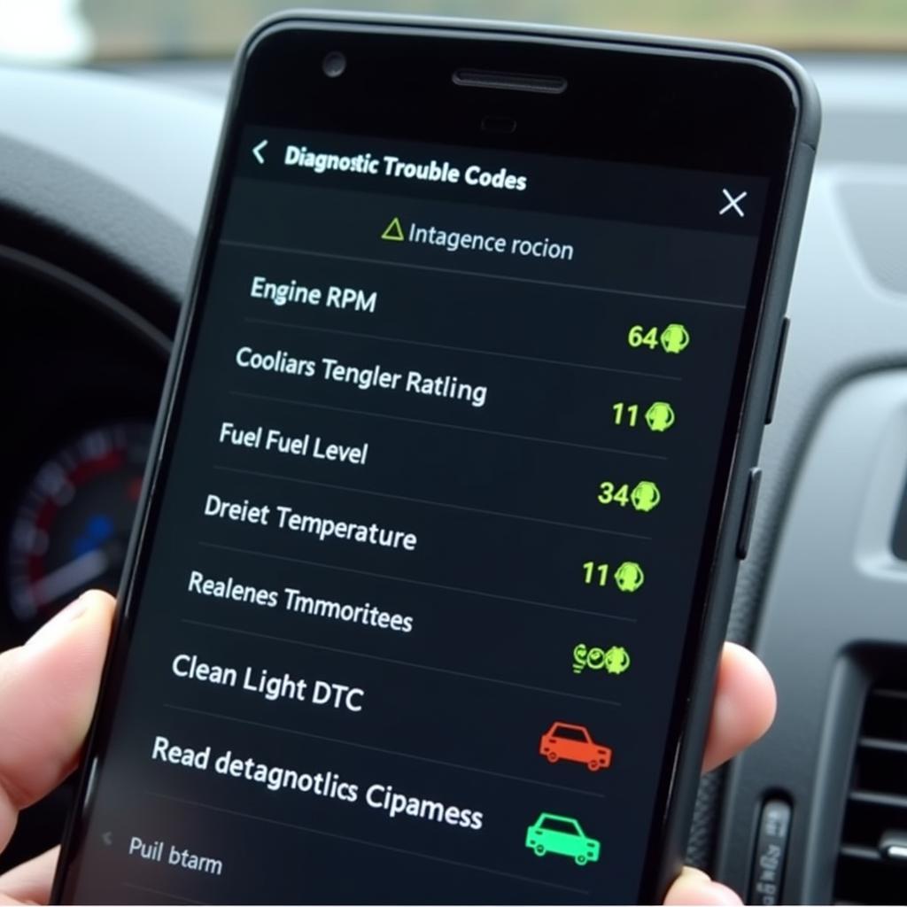 Android Car Diagnostic App Interface