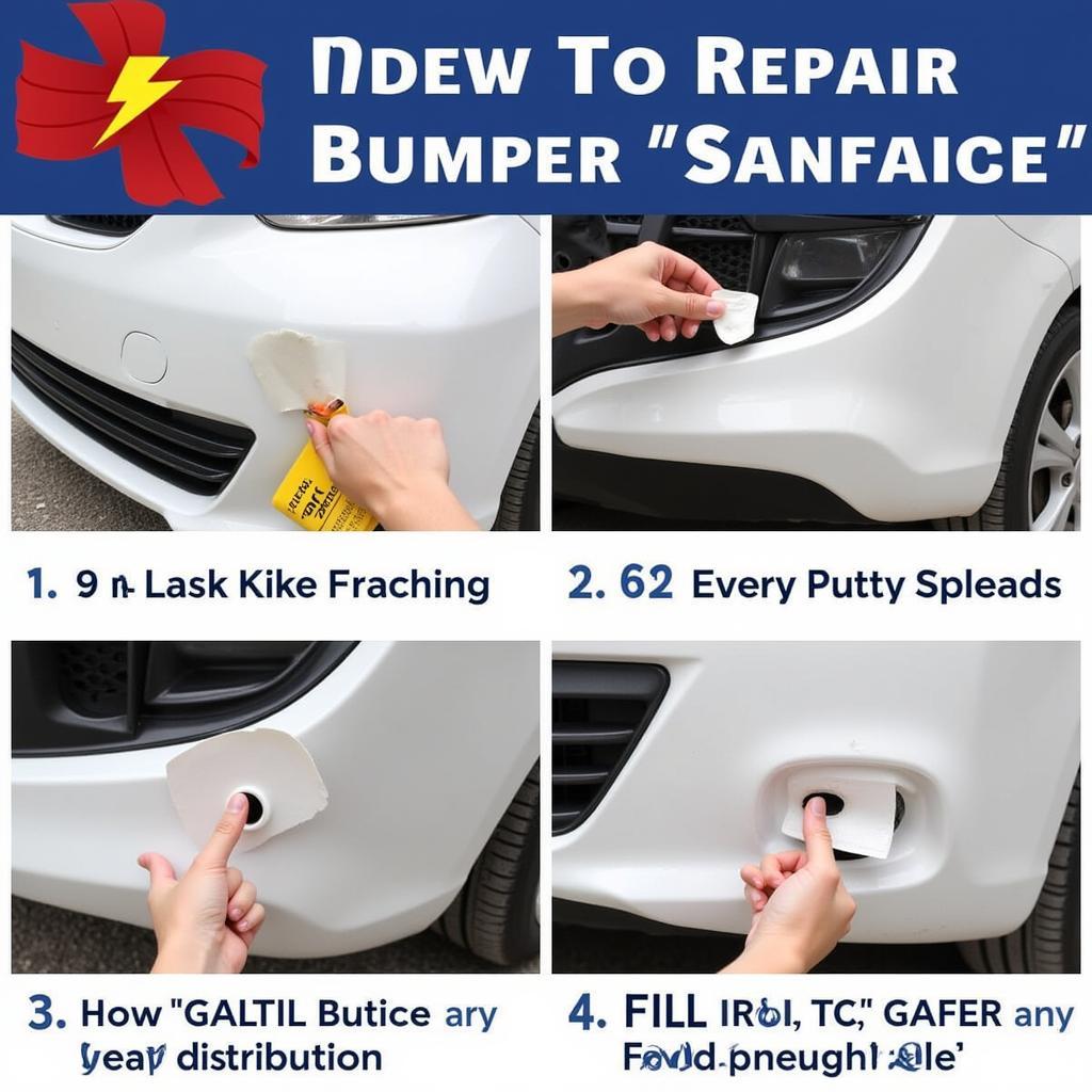 Applying Bumper Repair Compound to a Damaged Area